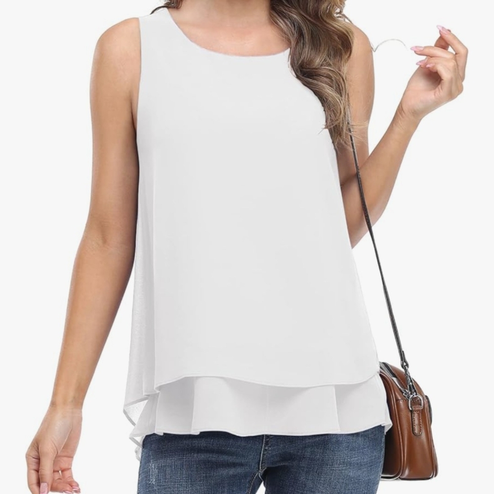 Elegant White Sleeveless Top